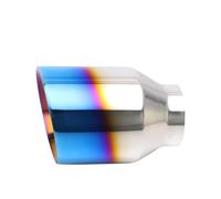 Terminali di scarico Terminale scarico in acciaio inossidabile blu bruciato da 2,5'' a 4'', foro di uscita del clacson, ugello universale per marmitta per auto Silenziatore(Blu)