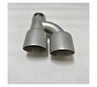 Terminali di scarico Tubo di scarico per auto, gola di scarico in acciaio inossidabile, tipo H, doppia uscita, ugello di scarico di grande diametro Silenziatore di scarico(Left 77mm-114mm)
