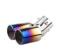 Terminali di scarico Un terminale di scarico curvo universale da 63 mm con doppio tubo di aspirazione Tubo di scarico posteriore(Blued)