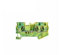 Terminali di terra PT4-TW-PE 3 conduttori PT 4 Doppio filo di terra a inserimento Connettore elettrico Morsettiera for guida DIN PT-4TW-PE(10 Pcs)
