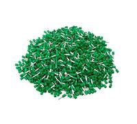 Terminali elettrici, 100 pezzi E1008 Connettori terminali isolati in ottone, ghiere a crimpare in PVC e nylon AWG18 1 mm² 8 mm multicolore(Green)