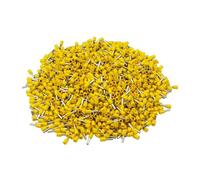 Terminali elettrici, 100 pezzi E4009 Terminali con ghiere isolate 12 AWG 4 mm² Connettori for cavi multicolore(Yellow)