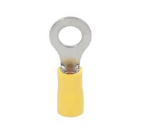 Terminali elettrici | Terminali a crimpare | Punta pre-isolata | Punte di cablaggio pre-isolate | Connettore elettrico | Terminale per cavo | Confezione da 10 capicorda rotonda pre|Isolee D.6mm Giallo