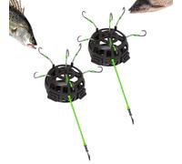 Terminali Per Carpa, 2 Pezzi Terminale Galleggiante Con Amo E Gabbia Per Esca, Attrezzatura da Pesca per Acque Dolci e Salate, Trolling, Jigging, da Lago, Fiume e Molo per Persico, Trota e Pesce