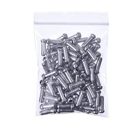 Terminali per Cavi Freno,100 PCS Tappi per Cavi Freno Bici in Lega di Alluminio Cappuccio per Cavo per Bici da Strada e Mountain Bicicletta Argento