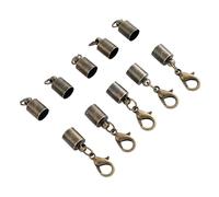 Terminali per cordoncini in acciaio inossidabile, Cappucci terminali in corda con fermagli for aragosta for la creazione di gioielli 2-10 mm multicolore(Bronze,4.5mm)
