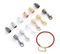 Terminali per cordoncini in acciaio inossidabile, Cappucci terminali in corda con fermagli for aragosta for la creazione di gioielli 2-10 mm multicolore(Gold Color,8mm)