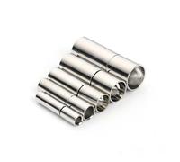 Terminali per cordoncini in acciaio inossidabile, Cappucci terminali in corda for creazione di gioielli fai da te, multicolore, 1,5-8 mm, confezione 15 pezzi(5set Gunmetal Clasp,5Set Inner Dia 2.0mm)