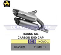 Terminali Round-Sil tit.(sup.+ inf.) fon.carb Ducati Monster 937 2021 2022 2023