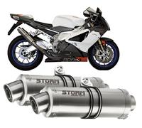 Terminali Scarichi Storm by Mivv Gp acciaio per Aprilia Rsv 1000 2004 > 2008