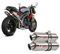Terminali Scarichi Storm by Mivv Gp acciaio per Triumph Speed Triple 2016 > 2017