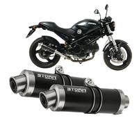 Terminali Scarichi Storm by Mivv nero Gp acciaio Ducati Monster 695 2006 > 2008