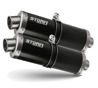 Terminali Scarichi Storm by Mivv Oval Nero acciaio Yamaha Tdm 900 2002 > 2014