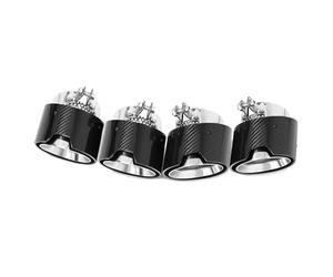 Terminali Scarico Auto Per BMW G90 G99 Per M5 2024 2025 Accessori Di Modifica Auto 4 Pezzi Consigli Per Il Silenziatore Scarico In Fibra Carbonio(Lined With Silver)