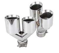 Terminali scarico auto Punta Silenziatore Modifica Auto 2 Pezzi Forma A Y Punte Doppia Uscita Scarico Silenziatori Tubi Universali Ugello Decorazione Sportiva(IN 54MM OUT 101MM)