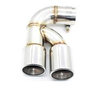 Terminali scarico Per 118i F20 F21 Ugello Da 63 Mm 1 Pezzo Terminale Scarico Doppio In Acciaio Inossidabile E Fibra Carbonio Marmitta Per Auto(Silver 118i)