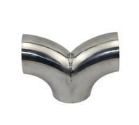 Terminali Scarico Terminale Auto Gomito Forma Y Per Saldatura Testa Diametro Esterno Tubo 19-89 Mm 3 Vie SUS 304 Splitter Raccordi Sanitari Acciaio Inossidabile 1 Pezzo