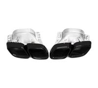 Terminali Scarico Terminale Auto Per Benz W213 Facelift AMG Linea 2021-2023 For E300/350/450/63 Stile Quad Quadrato Punte Scarico Tubo Scappamento(Nero)