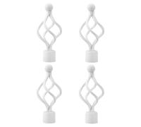 Terminali Tenda Pole Ends Finials per Bastone Guarnizione per asta per tenda da casa in materiale ABS da 22mm 25mm 28mm testa decorativa processo di galvanizzazione bianca da 22mm