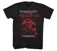 Terminator - Rosso T 800 - American Classici - Solido Nero Adulto Manica Corta