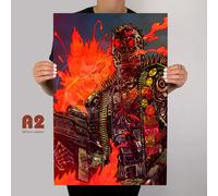 Terminator T-800 Fuoco Metallo Poster 80s Man Cave Skynet Cyberdyne Sistemi