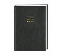 Terminer A5, Leder schwarz 2026: Schwarzer Terminkalender mit hochwertigem Kunstledereinband. Wochenplaner mit Zitaten und Lesebändchen. Taschenkalender 2026 zum Planen von Terminen.