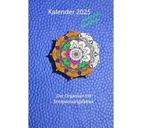 Terminplaner Mandala 2025 A5: Organiser 23 x 16cm mit Mandalas zum Entspannen, Lederoptik, blau, günstig