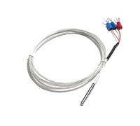 Termistore sonda di misurazione della temperatura 4x30MM termocoppia PT100 con connettore a 3 terminali cavo PTFE 1M 2M 3.0M 4M 5M 1 pz(5M Cable Length,A Level 0.1mm)