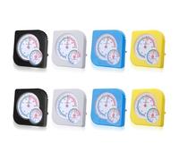 Termo-igrometro analogico GOEDCH 8 pezzi: termometro igrometro 2 in 1 7,5 x 7,5 cm, termometro igrometro a quadrante, termometro analogico interno/esterno per case e serre