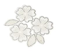 Termoadesiva Strass a Forma di Fiore 8,5x10,5 Cm Bianca, Applicazione Decorativa per Abbigliamento e Accessori Fai da Te, Patch per Giacche, Cappelli e Borse