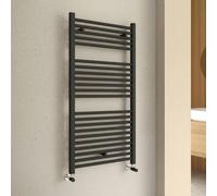 Termoarredo design Nero opaco 600x1110 Interasse 550 mm INCLUDE Kit valvole