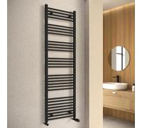 Termoarredo design Nero opaco 600x1700 Interasse 550 mm INCLUDE Kit valvole