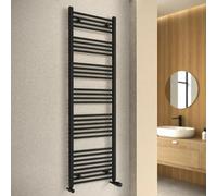 Termoarredo design nero opaco L 60x180 interasse 55 cm con Kit valvole