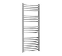 Termoarredo Scaldasalviette Curvo in Acciaio Cromato - L 45 X H 120 Cm - Interasse 40 Cm - Design Verticale per Bagno