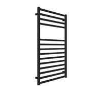 Termoarredo scaldasalviette Square con tubi quadri modello Square in acciaio per bagno - CONFEZIONE: 1 pz., Colore: Nero Opaco, Dimensione: 570x600x1200 mm, Accessori: Con Valvole