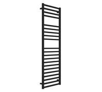 Termoarredo scaldasalviette Square con tubi quadri modello Square in acciaio per bagno - CONFEZIONE: 1 pz., Colore: Nero Opaco, Dimensione: 570x600x1800 mm, Accessori: Con Valvole