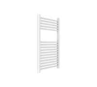 Termoarredo scaldasalviette tubolare tondo in acciaio verniciato e cromato - CONFEZIONE: 1 pz., Colore: Bianco, Dimensione: 400x450x770 mm