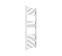 Termoarredo scaldasalviette tubolare tondo in acciaio verniciato e cromato - CONFEZIONE: 1 pz., Colore: Bianco, Dimensione: 400x450x1200 mm