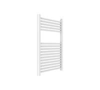 Termoarredo scaldasalviette tubolare tondo in acciaio verniciato e cromato - CONFEZIONE: 1 pz., Colore: Bianco, Dimensione: 450x500x770 mm