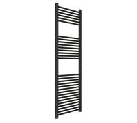 Termoarredo scaldasalviette tubolare tondo in acciaio verniciato e cromato - CONFEZIONE: 1 pz., Colore: Nero, Dimensione: 450x500x1500 mm