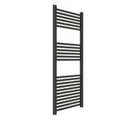Termoarredo scaldasalviette tubolare tondo in acciaio verniciato e cromato - CONFEZIONE: 1 pz., Colore: Nero, Dimensione: 550x600x1200 mm