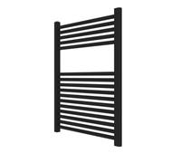 Termoarredo scaldasalviette tubolare tondo in acciaio verniciato e cromato - CONFEZIONE: 1 pz., Dimensione: 450x500x770 mm, Colore: Nero