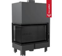 Termocamino a legna KRATKI MBO Sinistra 15 kW Ø 200 rivestimento in thermotec