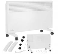 Termoconvettore elettrico MIAMI 2000W | Termostato regolabile | Protezione IP24 | Ruote incluse | Elemento riscaldante a forma di X | Due modalità di funzionamento | Montaggio a parete e piedi