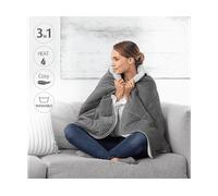 Medisana Coperta elettrica HB 674 – 3in1 con powerbank, lavabile, 162 x 62 cm, Grigio