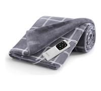 Termocoperta plaid Imetec 16775 riscaldabile 6 temperature fantasia quadri grig