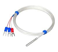 Termocoppia sonda in acciaio inox RTD PT100, sensore di temperatura, 4 mm x 30 mm, cavo intrecciato schermato, 1 pezzo (PT100 1M)