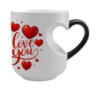 termocromata che cambia colore, 325 ml, con manico a forma di cuore | Tazze da caffè che cambiano colore, per compleanno, matrimonio, tè, caffè, casa, ufficio, campeggio