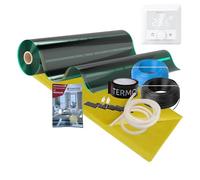 Termofol Eco - Pellicola riscaldante a infrarossi, 230 V, set completo (80/140/220 W/m²), per riscaldamento a pavimento, parete e soffitto con termostato WLAN TF-H5 (80 W/m², 10 m²)