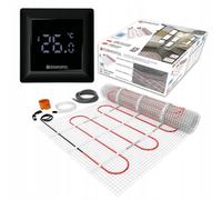 Termofol Kit Riscaldamento a Pavimento con Termostato - Riscaldamento Elettrico a Pavimento - Superficie - 20 m² - Potenza 150W/m², per Bagno, Soggiorno e Cucina - Termostato - H6 Nero
